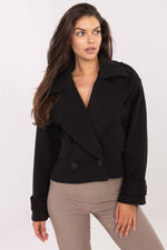 Rue Paris Short Eco-Leather Trench Coat black 2 one-size-fits-all