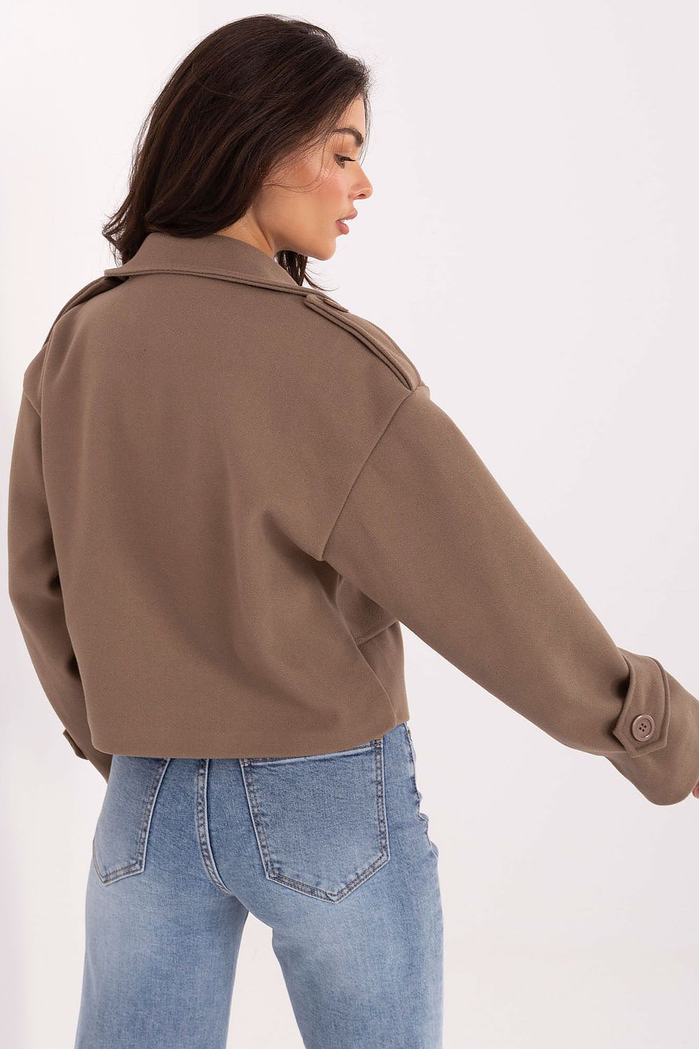 Rue Paris Short Eco-Leather Trench Coat