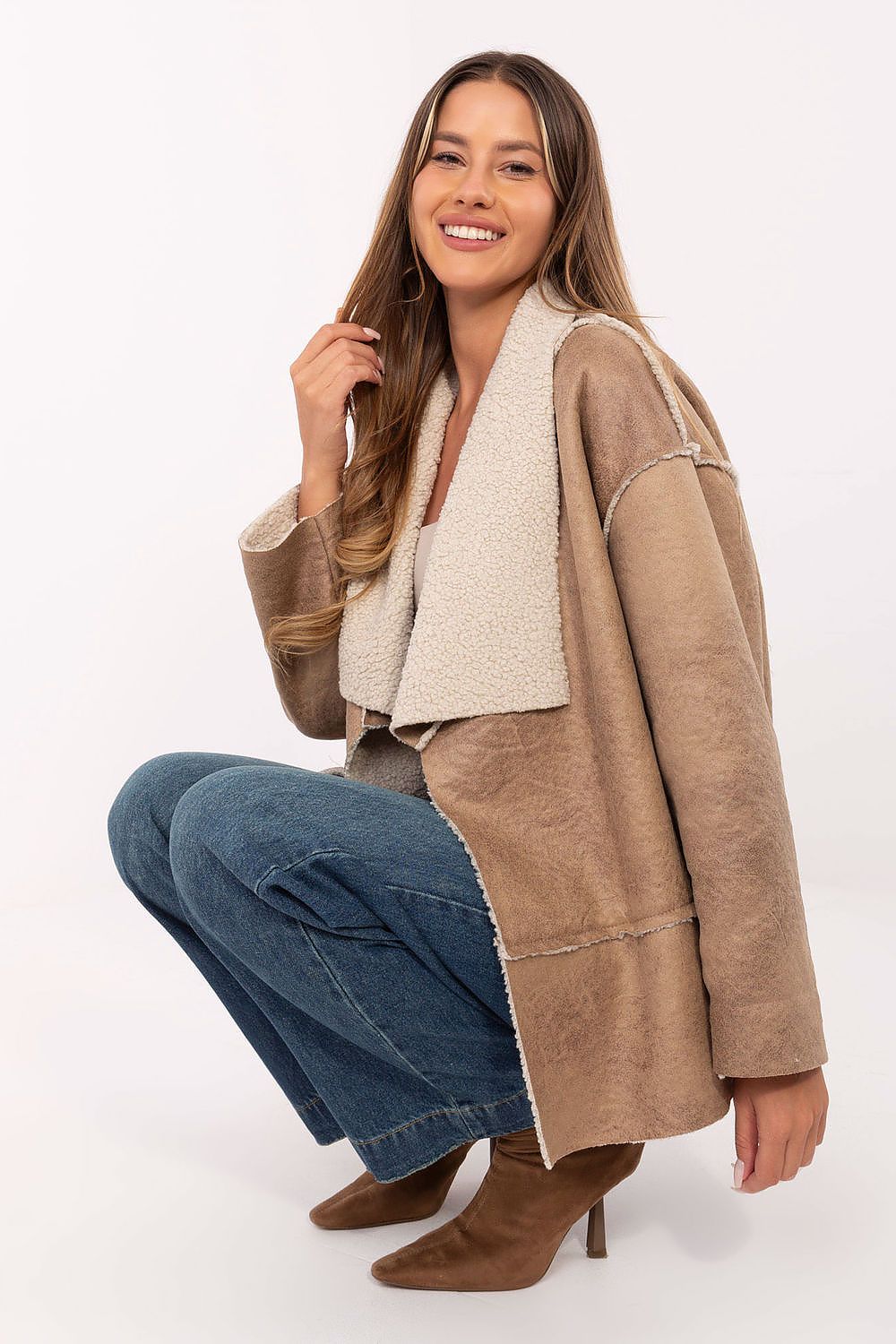 Factory Price Faux Fur Lapel Jacket