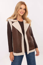 Factory Price Faux Fur Gilet Vest brown one-size-fits-all