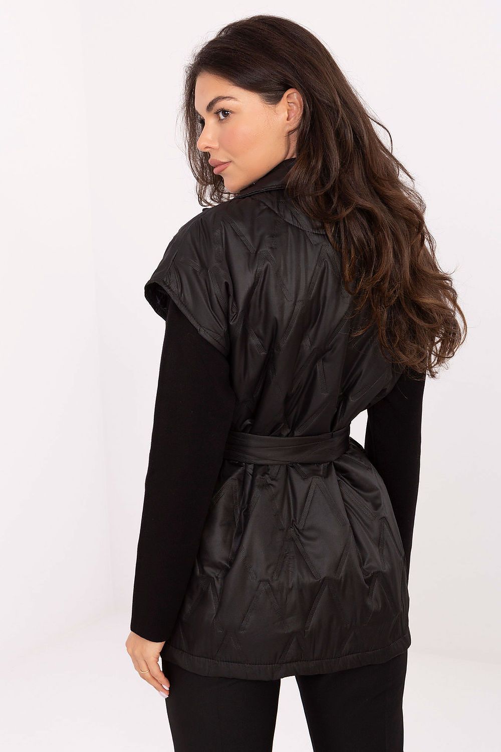 Rue Paris Quilted Buttoned Gilet Vest