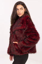 Rue Paris Faux Fur Lapel Jacket