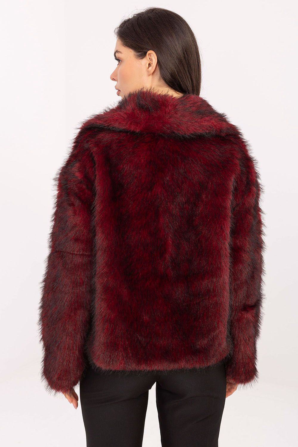 Rue Paris Faux Fur Lapel Jacket