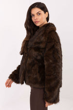 Rue Paris Faux Fur Lapel Jacket