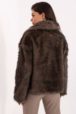 Rue Paris Faux Fur Lapel Jacket