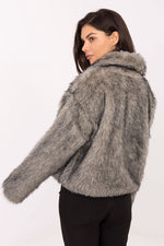Rue Paris Fur Jacket with Wide Collar
