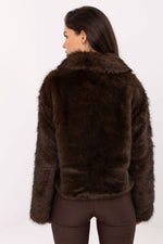 Rue Paris Fur Jacket with Wide Collar
