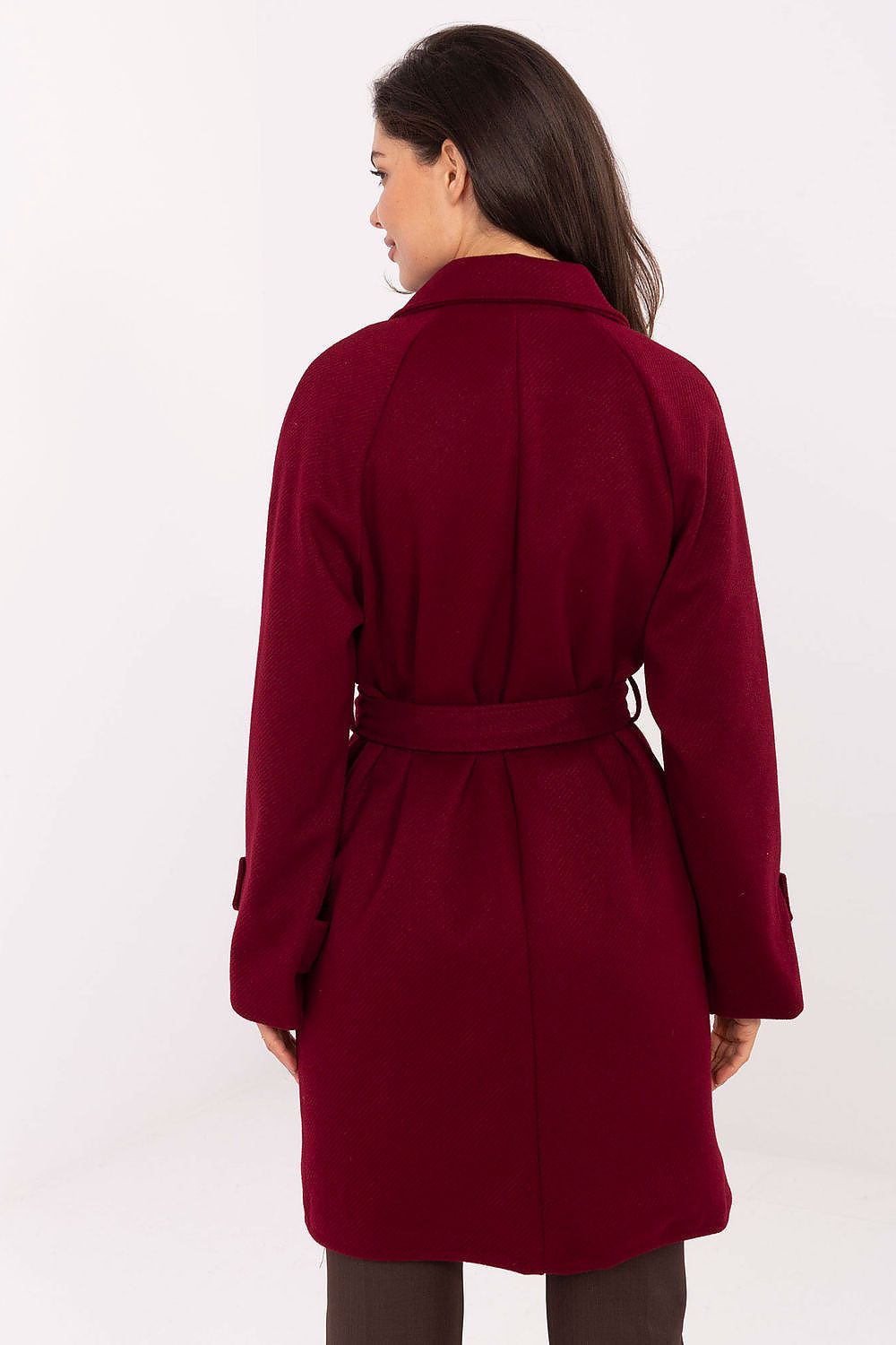 Rue Paris Knee-Length Belted Transitional Coat
