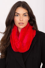AT Fluffy Infinity Scarf red one-size-fits-all