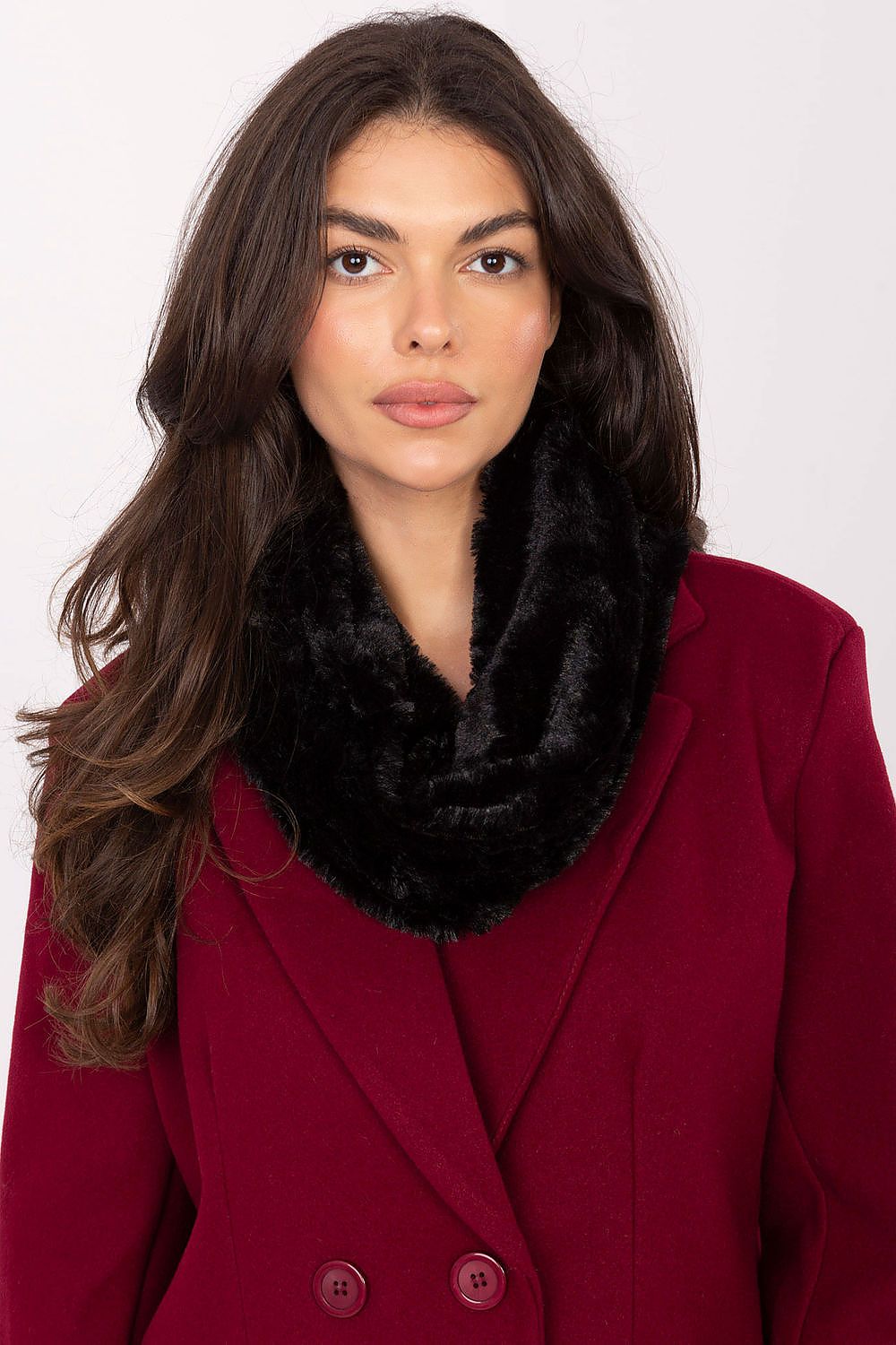 AT Fluffy Infinity Scarf black one-size-fits-all