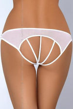 Axami White Sheer Tulle Open-Back Panties