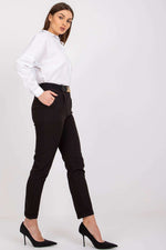 Italy Moda High-Rise Elastic Waist Trousers