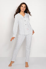 Momenti Per Me Buttoned Two-Piece Pyjama Set White white