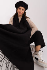 AT Warm Tassel Winter Shawl Scarf black one-size-fits-all