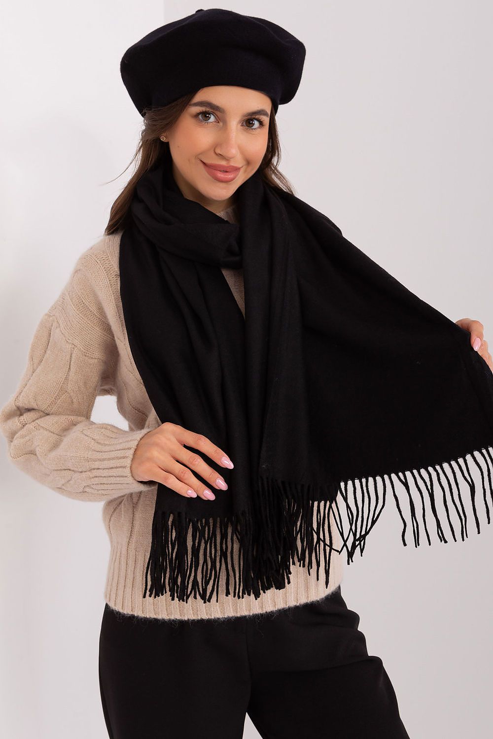 AT Warm Tassel Winter Shawl Scarf