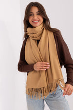 AT Warm Tassel Winter Shawl Scarf brown one-size-fits-all