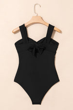 Cut Out Twist Bowknot Backless One Piece Swimsuit
