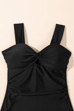 Cut Out Twist Bowknot Backless One Piece Swimsuit