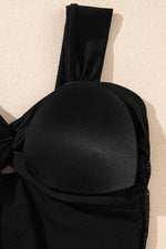 Cut Out Twist Bowknot Backless One Piece Swimsuit