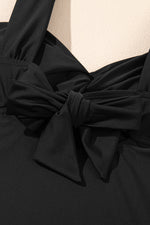 Cut Out Twist Bowknot Backless One Piece Swimsuit