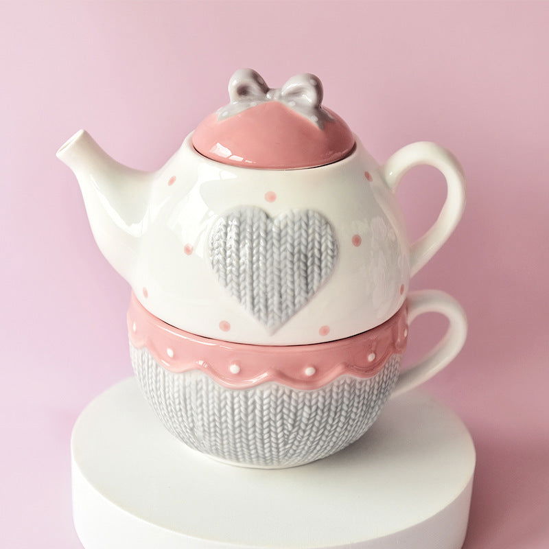 Cute American Style Teapot Coffee Cup Pot