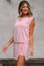 Two Piece Mineral Wash Cotton Loungewear Set