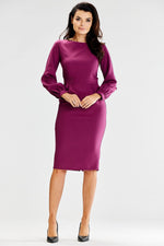 Awama Long Sleeve Fitted Day Dress