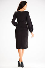 Awama Long Sleeve Fitted Day Dress