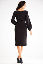 Awama Long Sleeve Fitted Day Dress