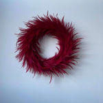 Deep Burgundy Feather Wreath