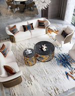 Gold Nesting Coffee Table, Marble