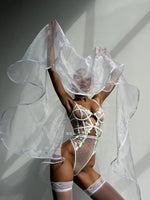 DEVOTION White Teddy Body Piece Romantic Lingerie Set