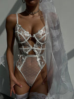 DEVOTION White Teddy Body Piece Romantic Lingerie Set