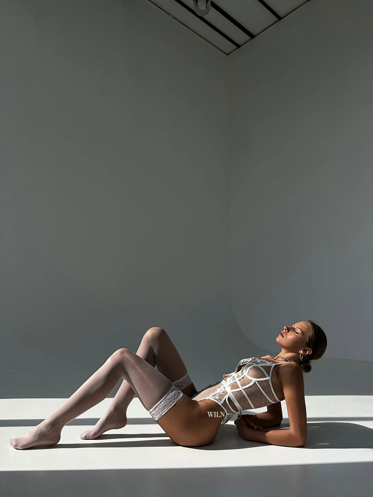 DEVOTION White Teddy Body Piece Romantic Lingerie Set