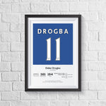 Didier Drogba Chelsea Legend Stats Print A0 - 841mm x 1189mm