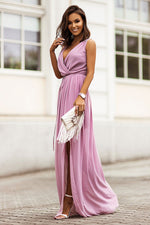 IVON Dolores Elegant Cocktail Chiffon Maxi Dress
