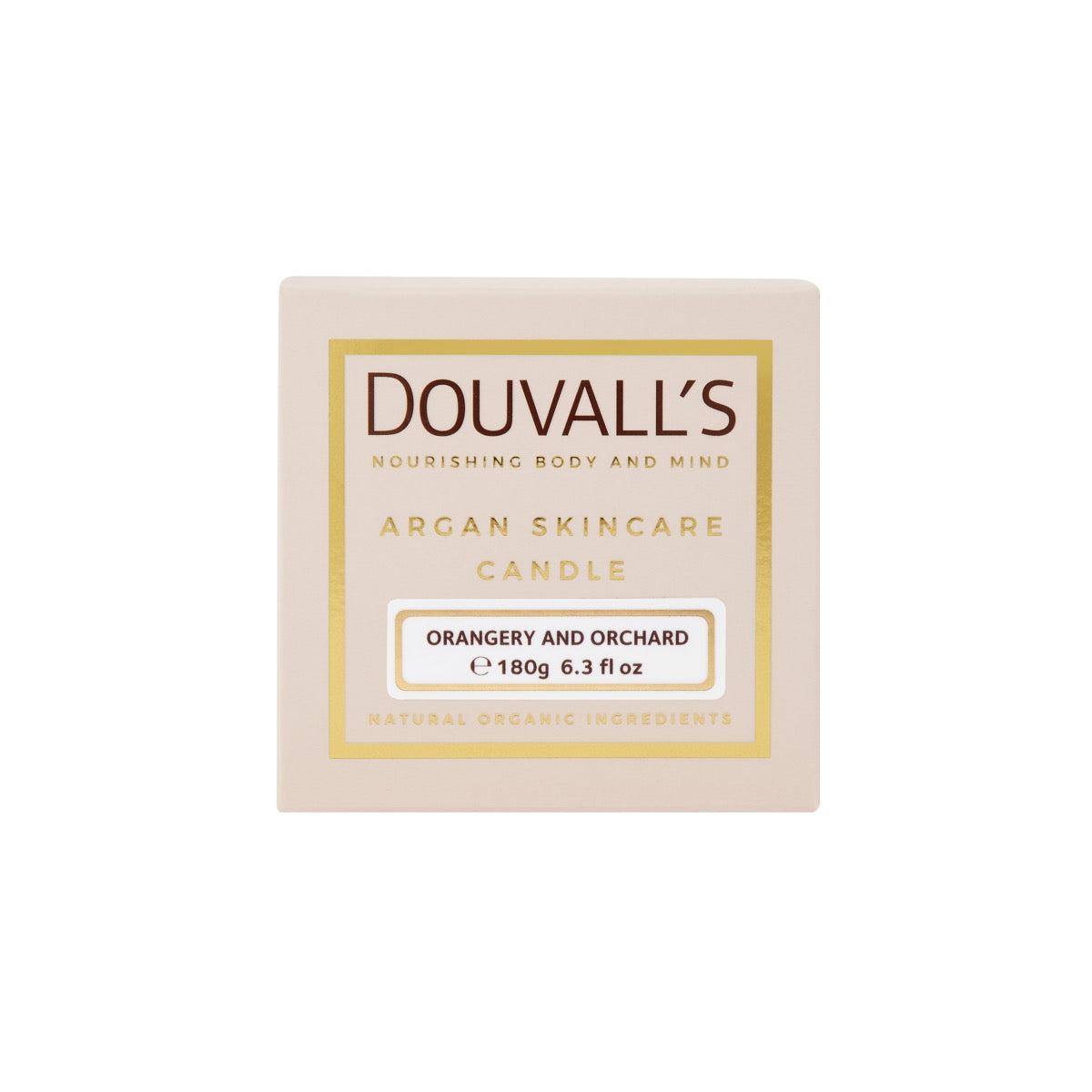 Douvall's Argan Massage Candle - Orangery Orchard 180g | Intensely Nourishing and Hydrating Body Treatment