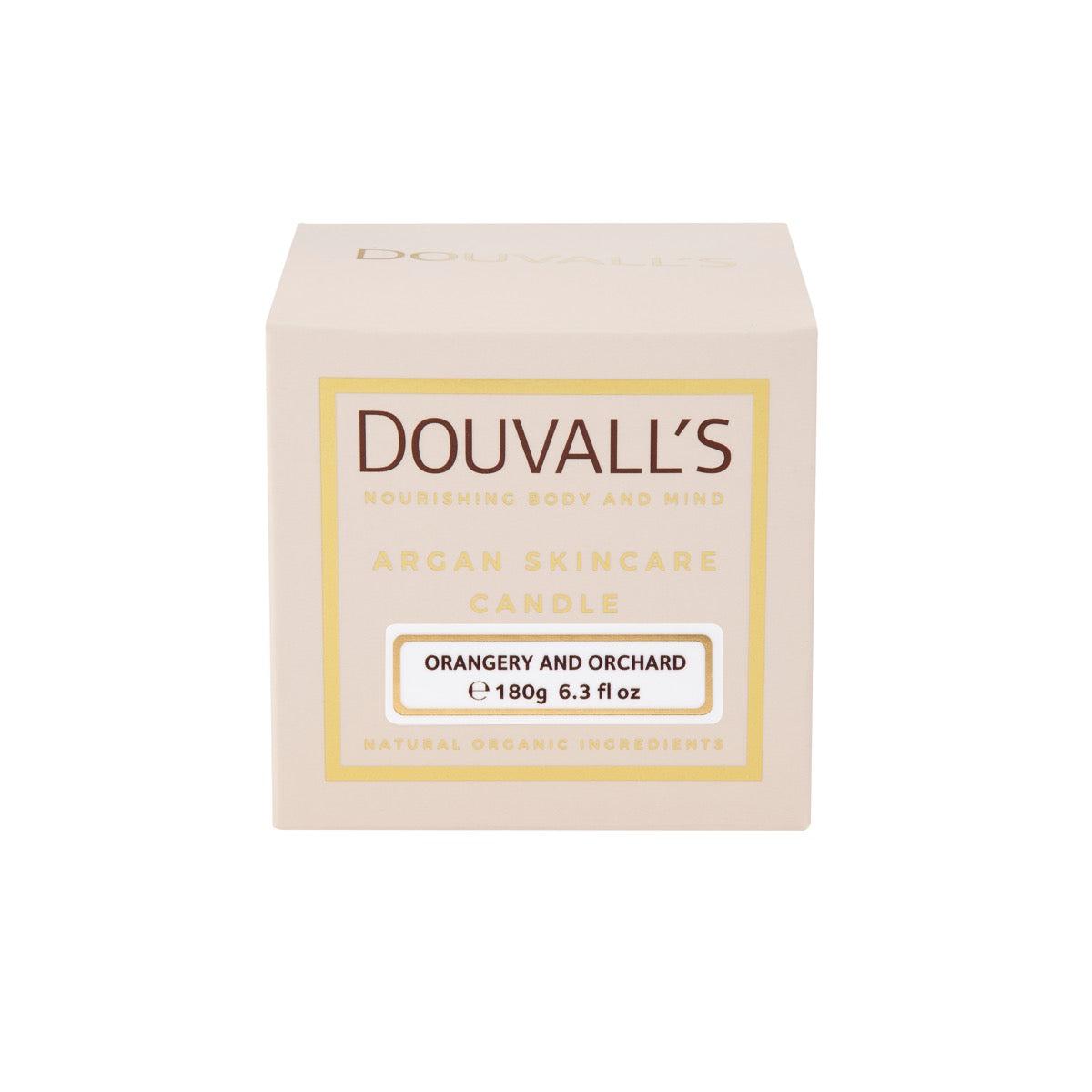 Douvall's Argan Massage Candle - Orangery Orchard 180g | Intensely Nourishing and Hydrating Body Treatment