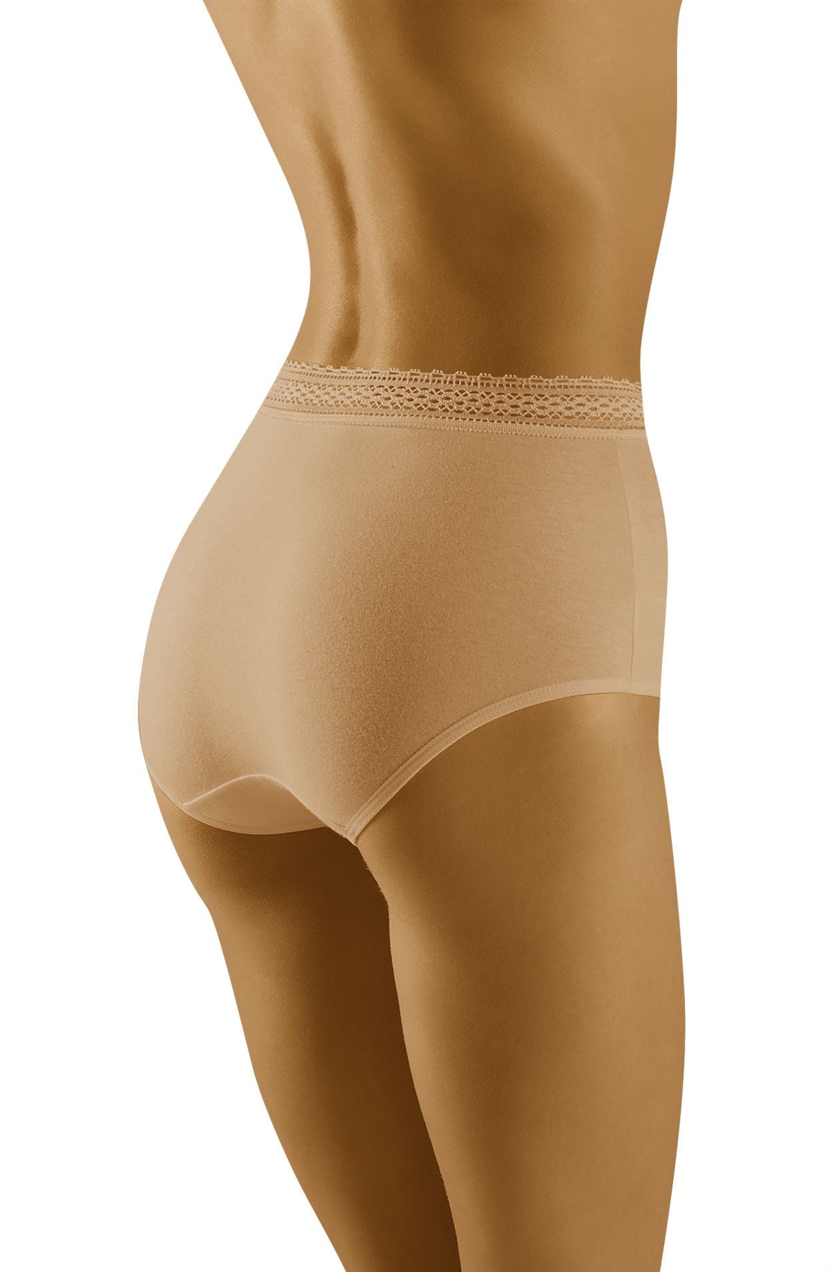 Wolbar Eco-Go Lace Trim High Waist Briefs Beige