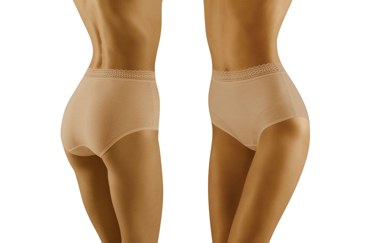 Wolbar Eco-Go Lace Trim High Waist Briefs Beige