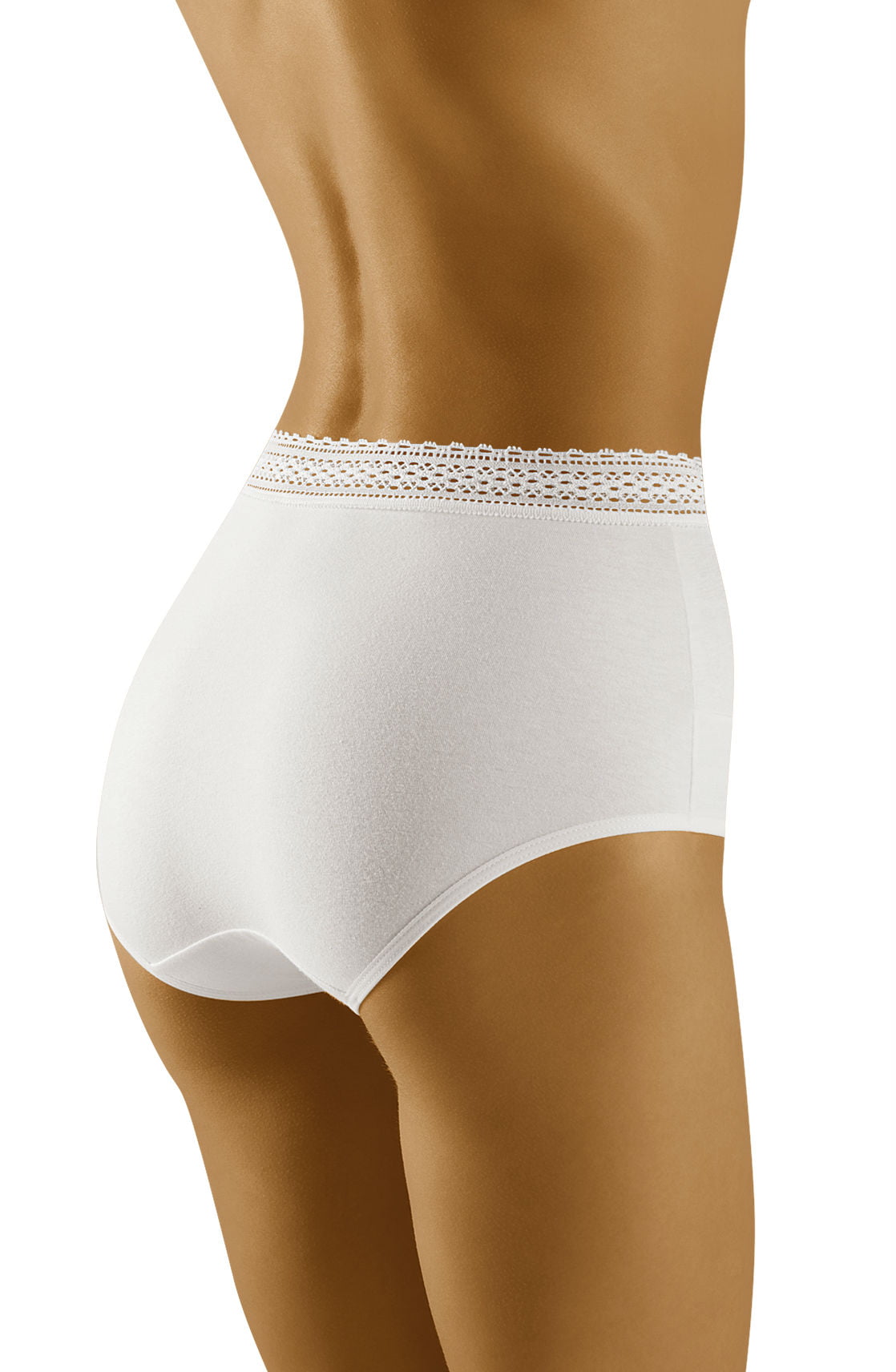 Wolbar Eco-Go Lace Trim High Waist Briefs White