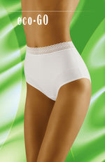 Wolbar Eco-Go Lace Trim High Waist Briefs White