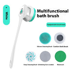 Electric Bath Brush Massage Back Exfoliation Cleaner White