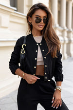 IVON Elegant Bomber Jacket Black