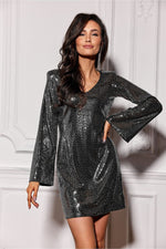 Ember Dazzling Shimmering A-line Short Dress | Roco Fashion