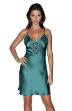 Irall Emerald III Satin Nightdress Dark Green