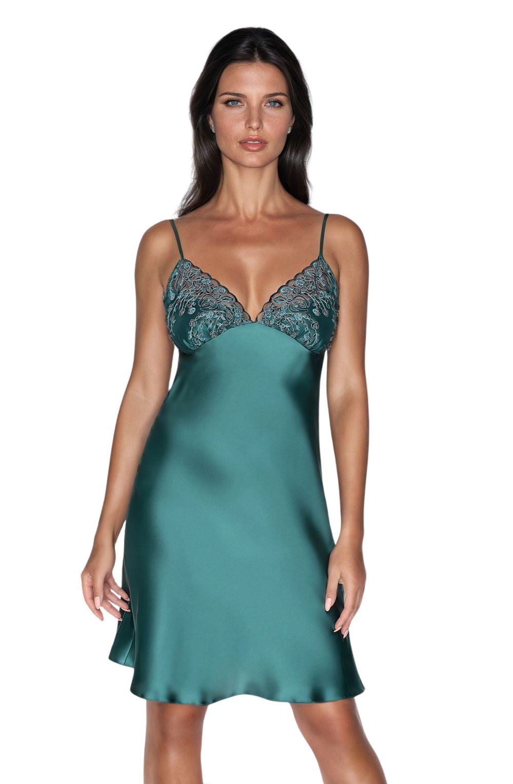 Irall Emerald II Satin Nightdress Dark Green