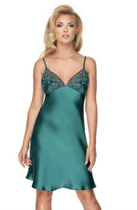 Irall Emerald II Satin Nightdress Dark Green