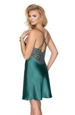 Irall Emerald III Satin Nightdress Dark Green
