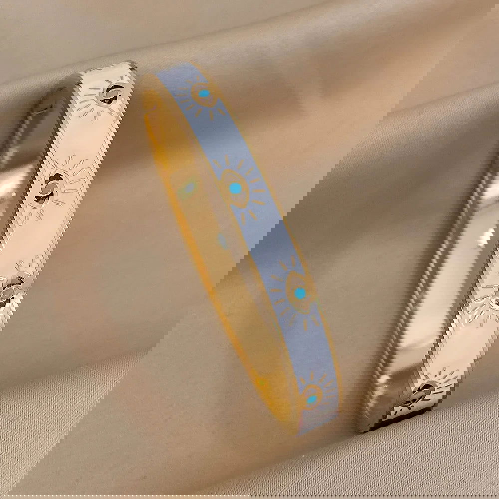 Enamel & Gold All-Seeing Eye Bracelet